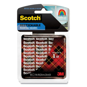 Scotch® Restickable Mounting Tabs, Removable, Repositionable, Holds Up To 1 Lb (4 Tabs), 1 X 1, Clear, 18-pack freeshipping - TVN Wholesale